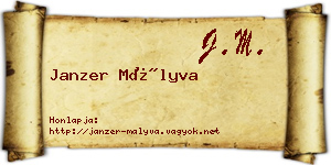 Janzer Mályva névjegykártya